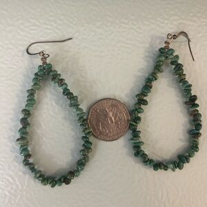 Green Turquoise Beaded Teardrop Earrings